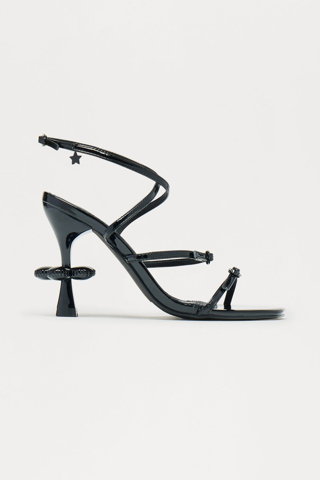 Galaxy Faux Patent Heels - Black
