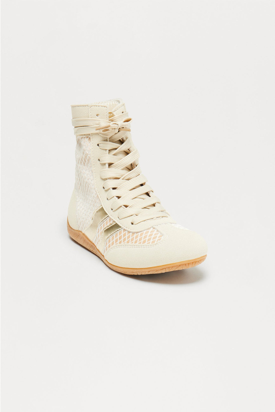 Killian Fishnet High Top Sneakers - Taupe
