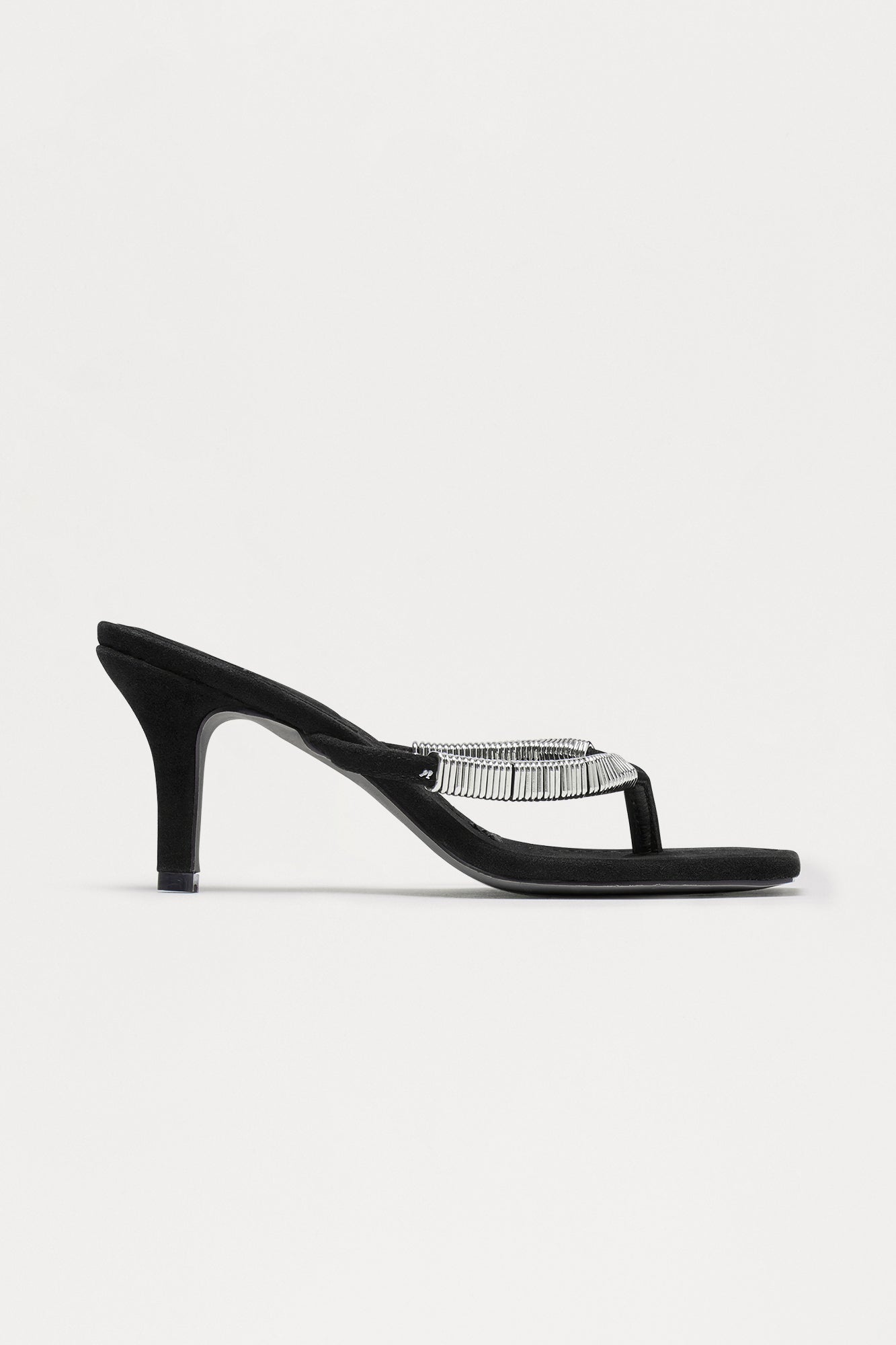Easier Suede Thong Heels - Black