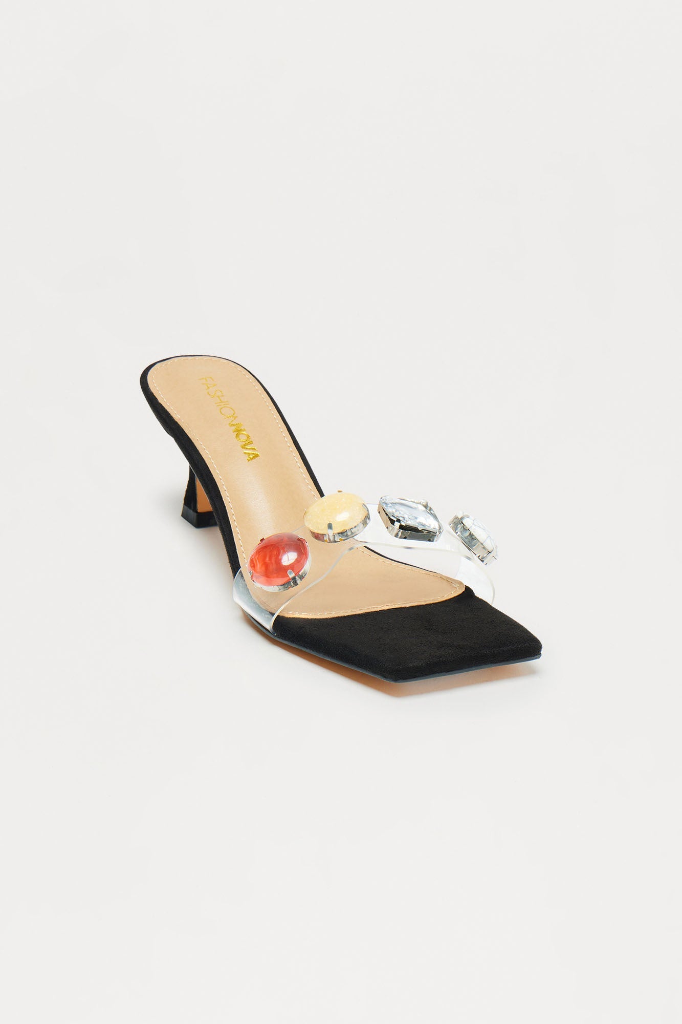 Hux Jewel Suede Mules - Black