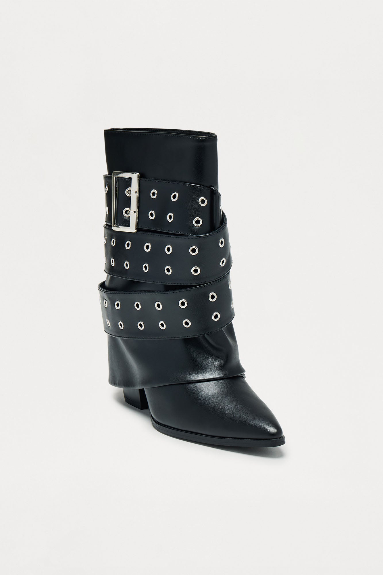 Loxley Buckle Overlay Boots - Black