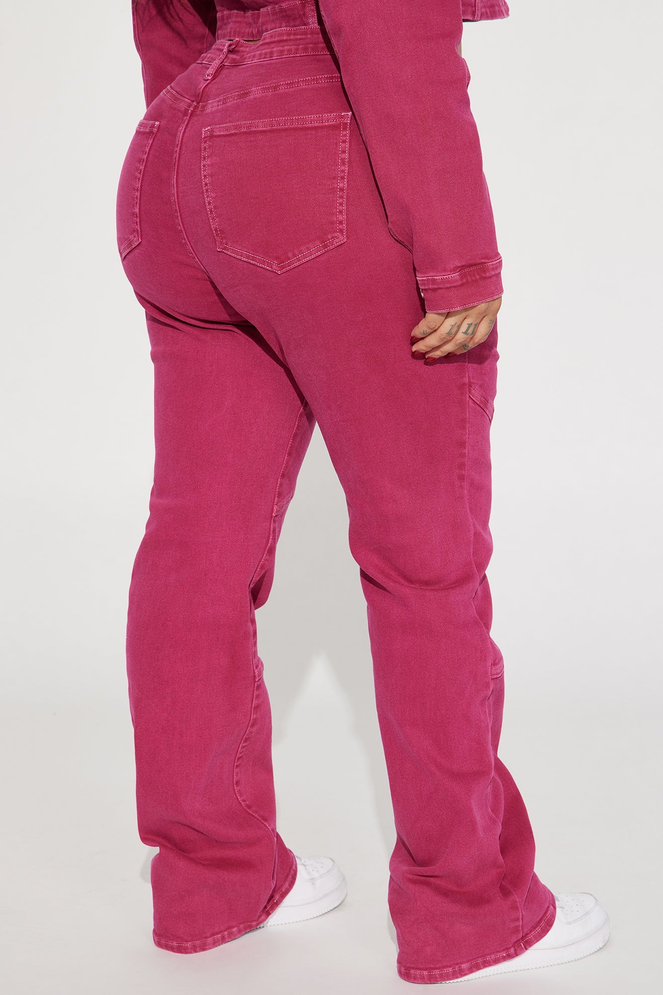 Oasis Lace Up Straight Leg Jeans - Pink
