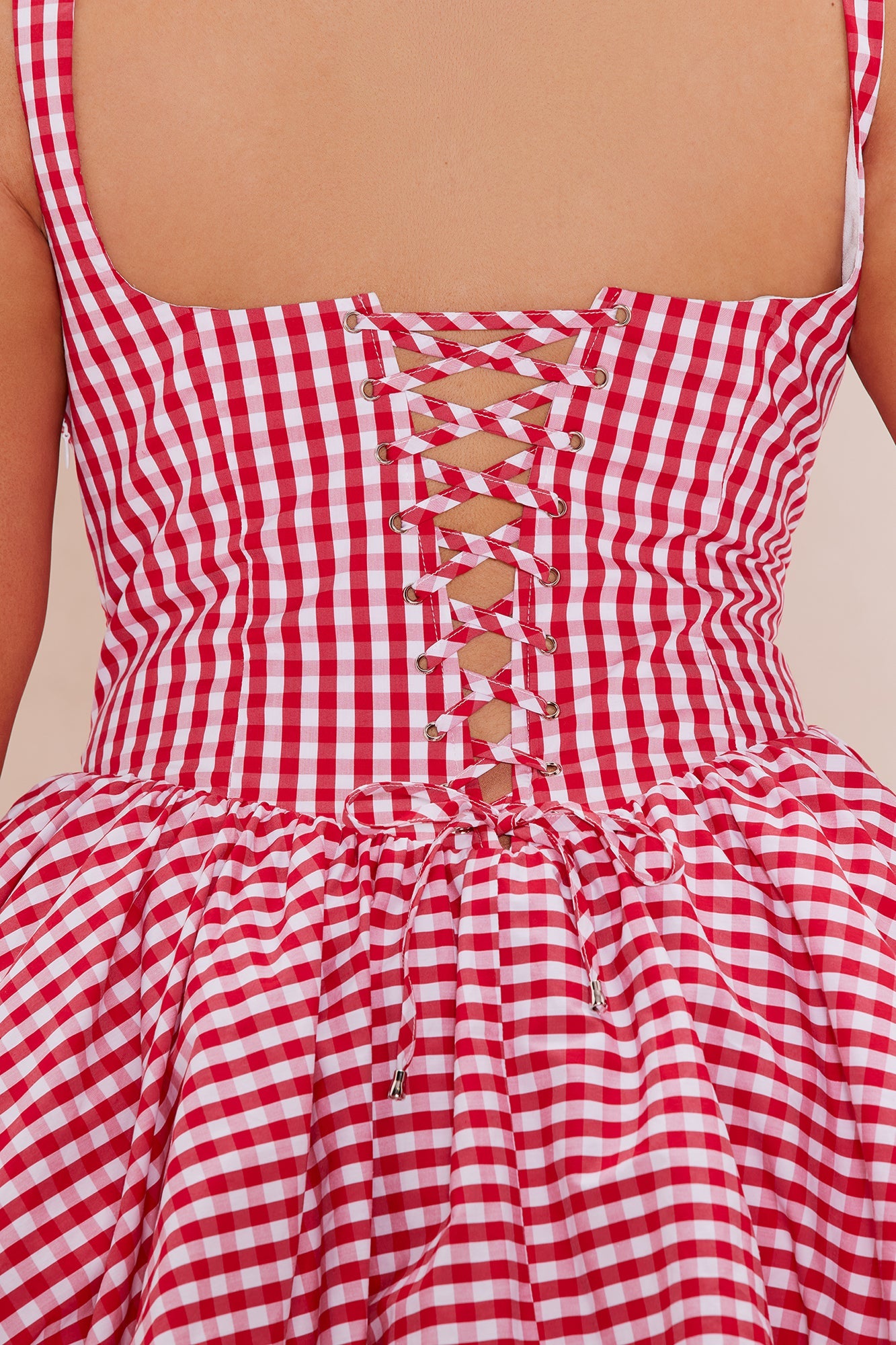 Austin Poplin Mini Dress - Red/White