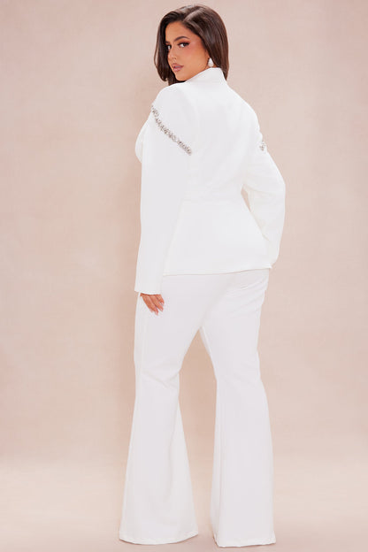 Bella Embellished Suit Set - Off White