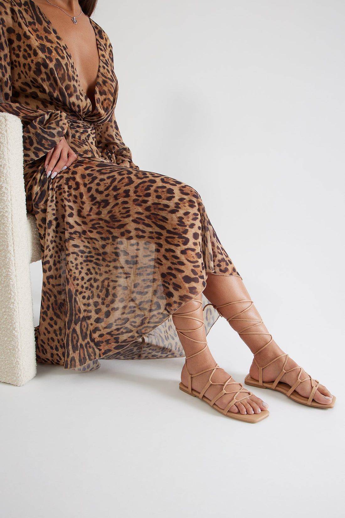 Lyle Wrap Up Sandals - Camel