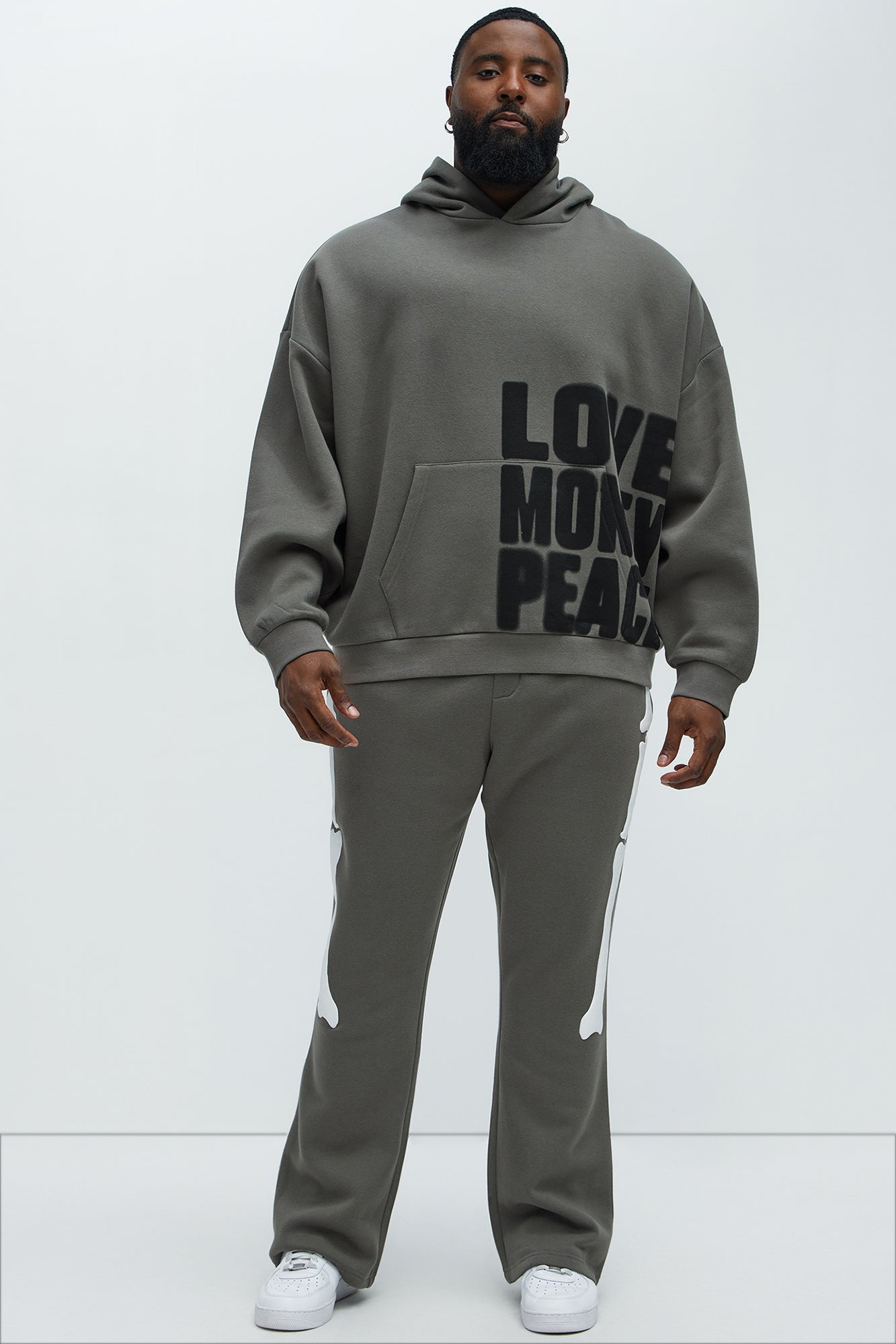 Tyson Spray Paint Oversized Hoodie - Grey/combo