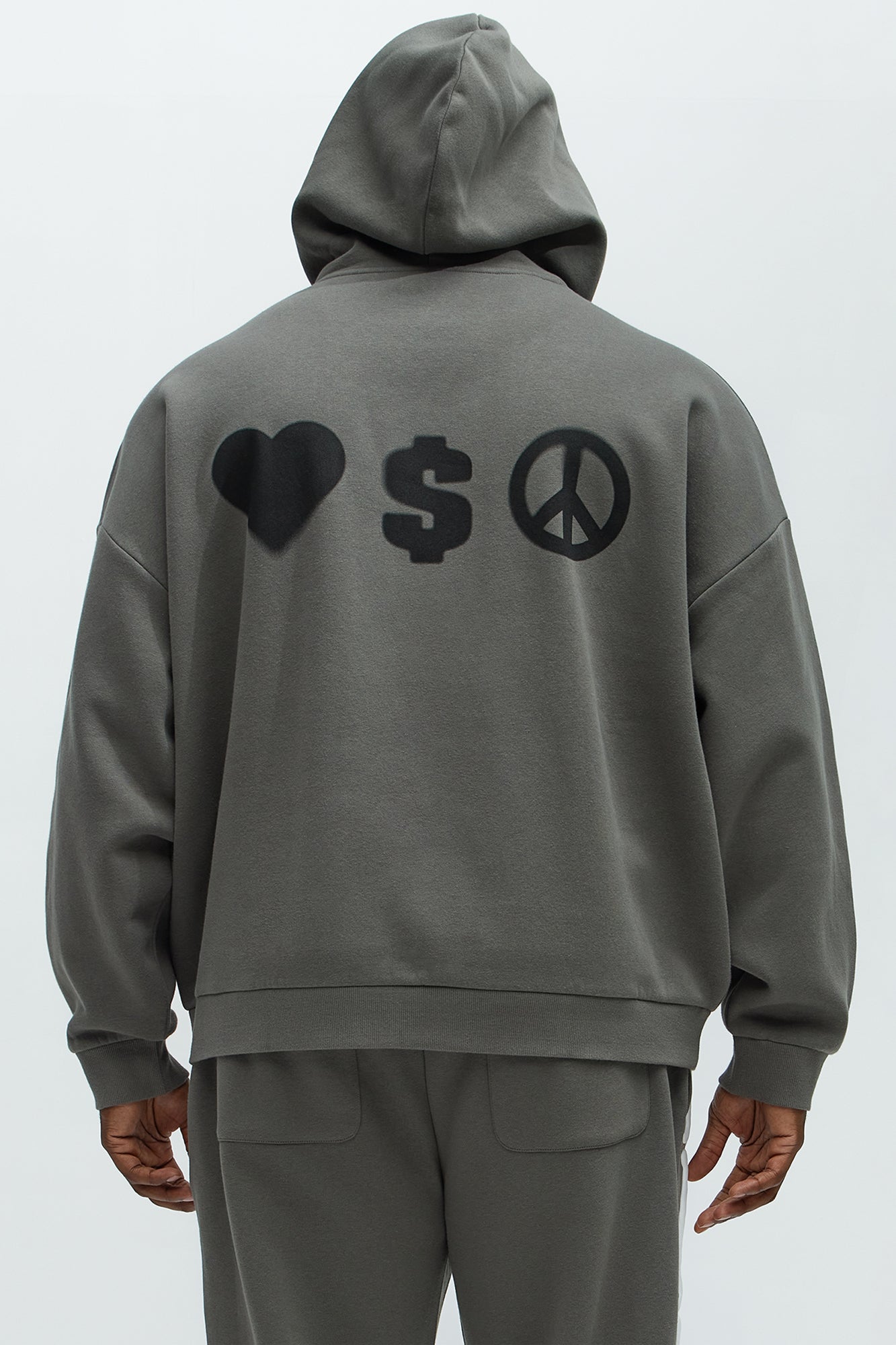 Tyson Spray Paint Oversized Hoodie - Grey/combo