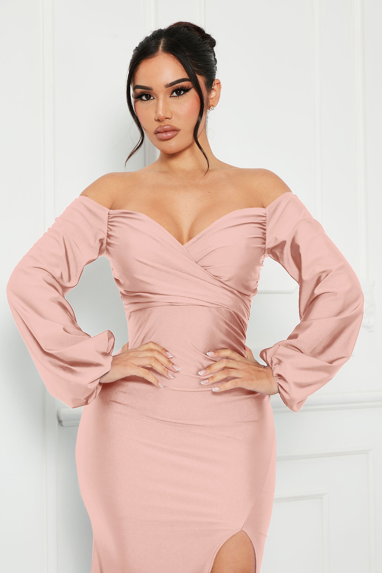 Denise Off Shoulder Maxi Dress - Mauve