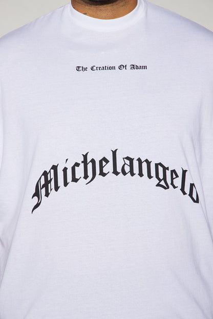 Creation Of Michelangelo Oversized Short Sleeve Tee - White