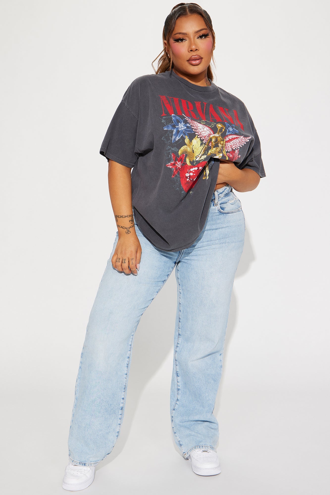 Nirvana Angels In The Sky Tee - Black Wash