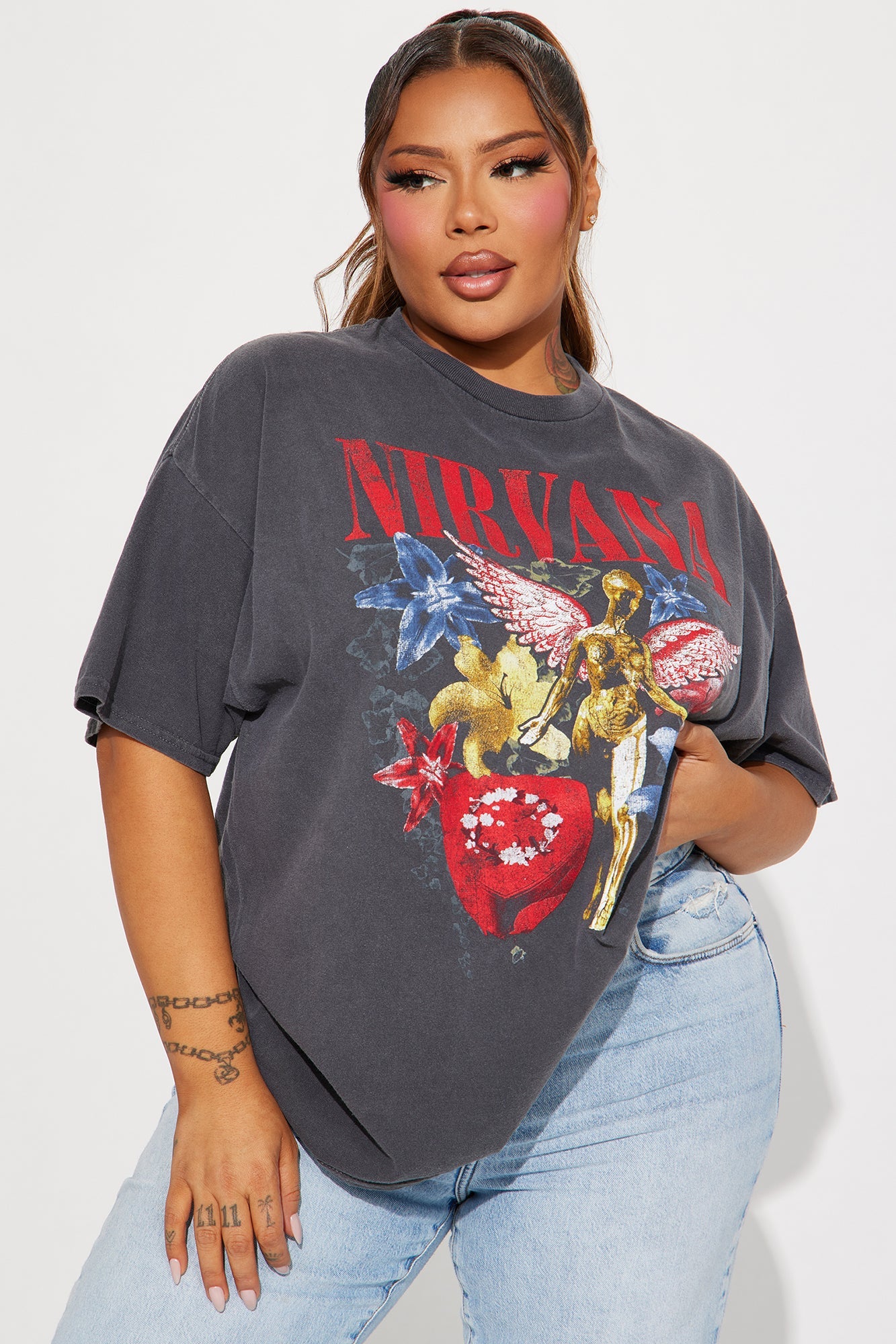 Nirvana Angels In The Sky Tee - Black Wash