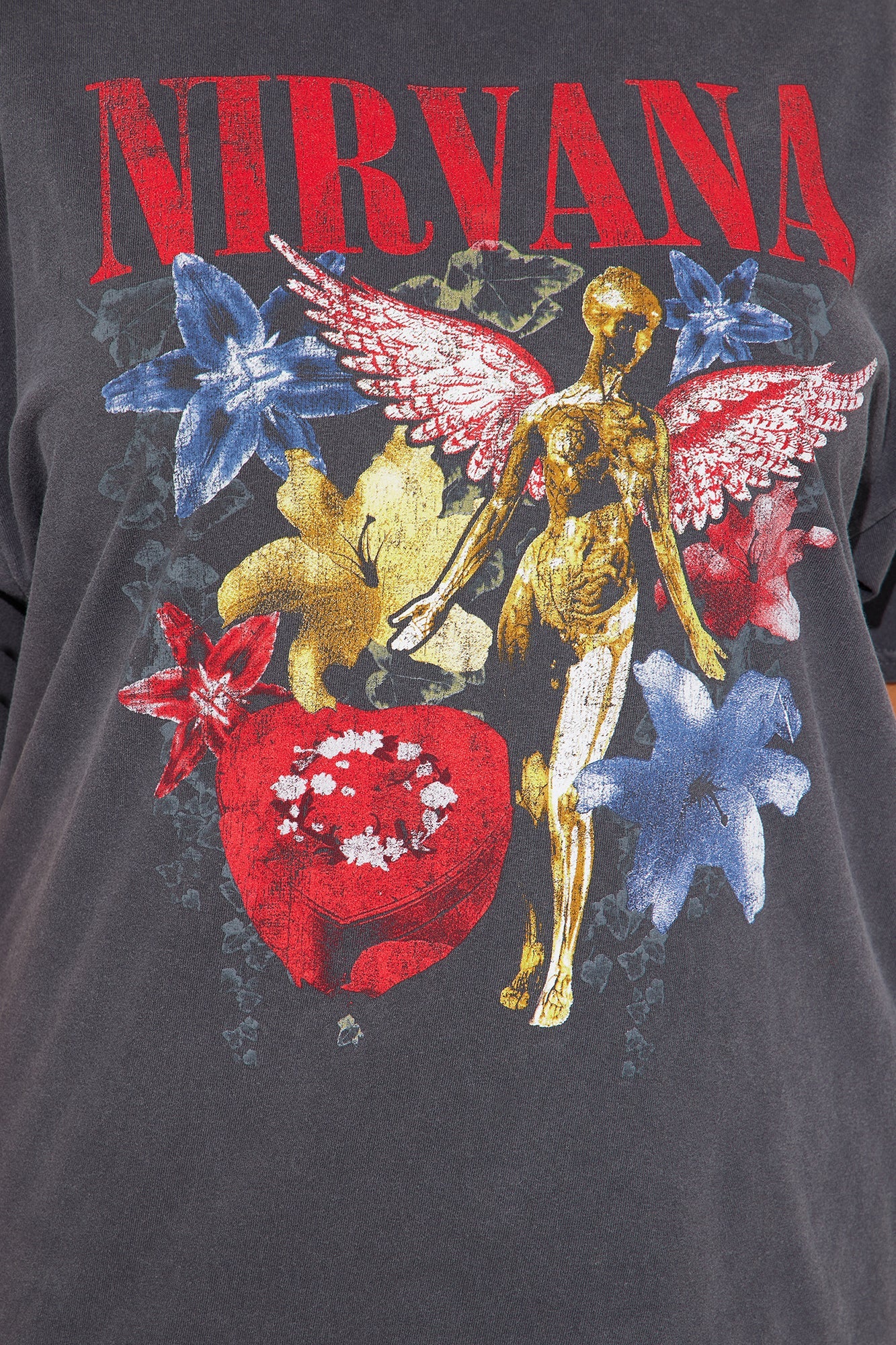 Nirvana Angels In The Sky Tee - Black Wash