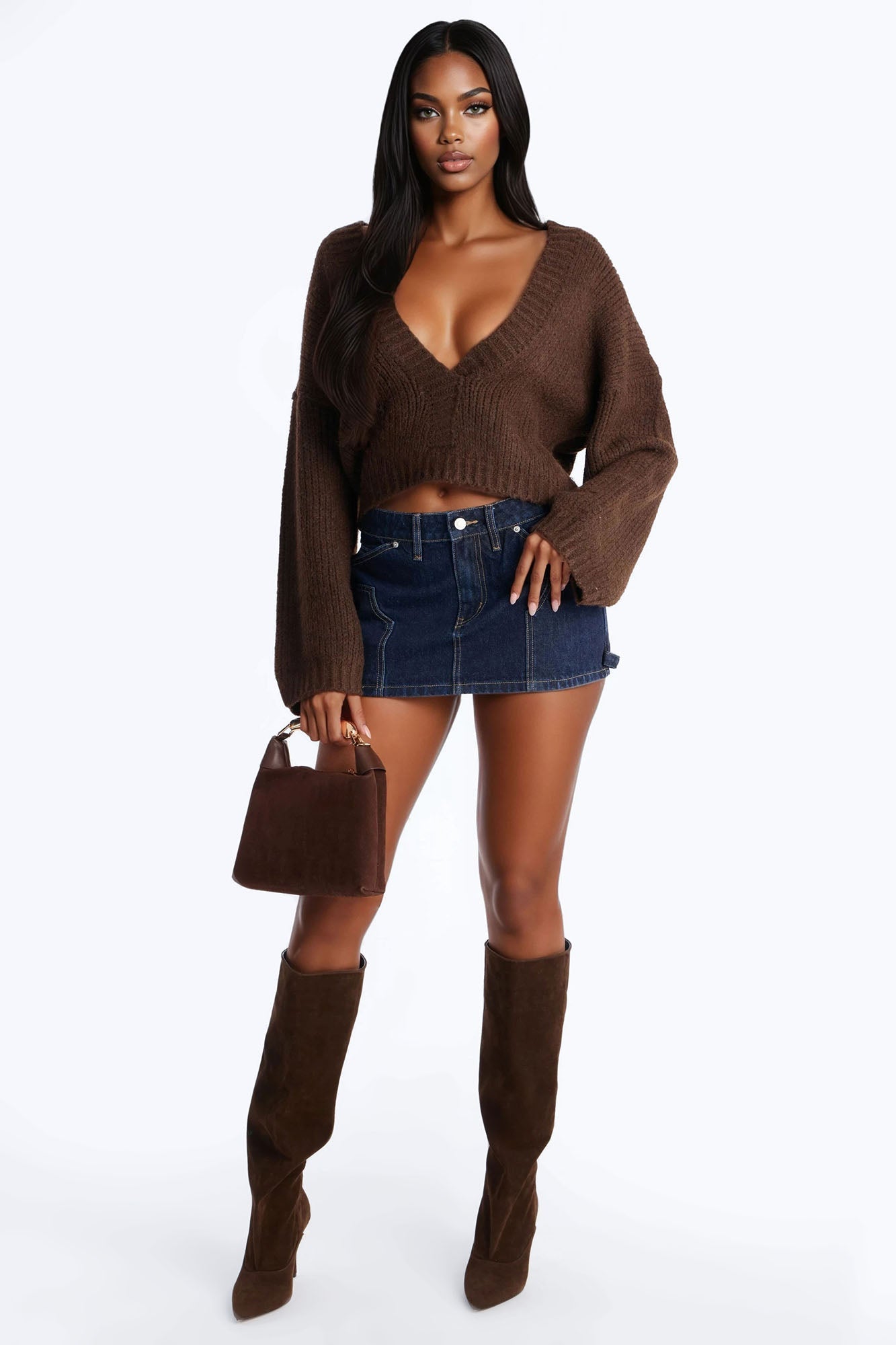 Ivy Rinse Wash Denim Micro Mini Skirt - Rinse Blue Wash