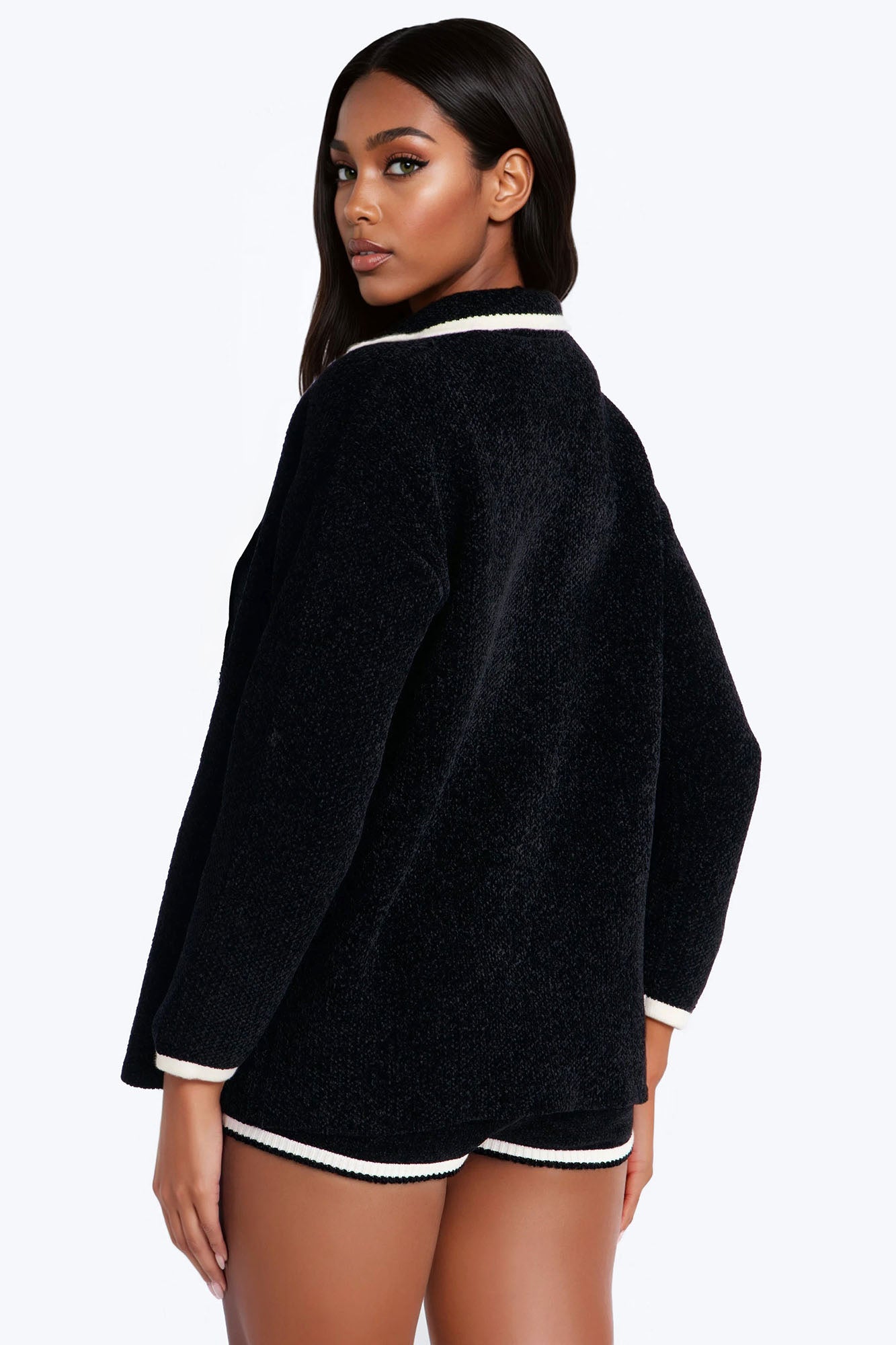 Run The City Sweater 3 Piece Micro Short Set - Black