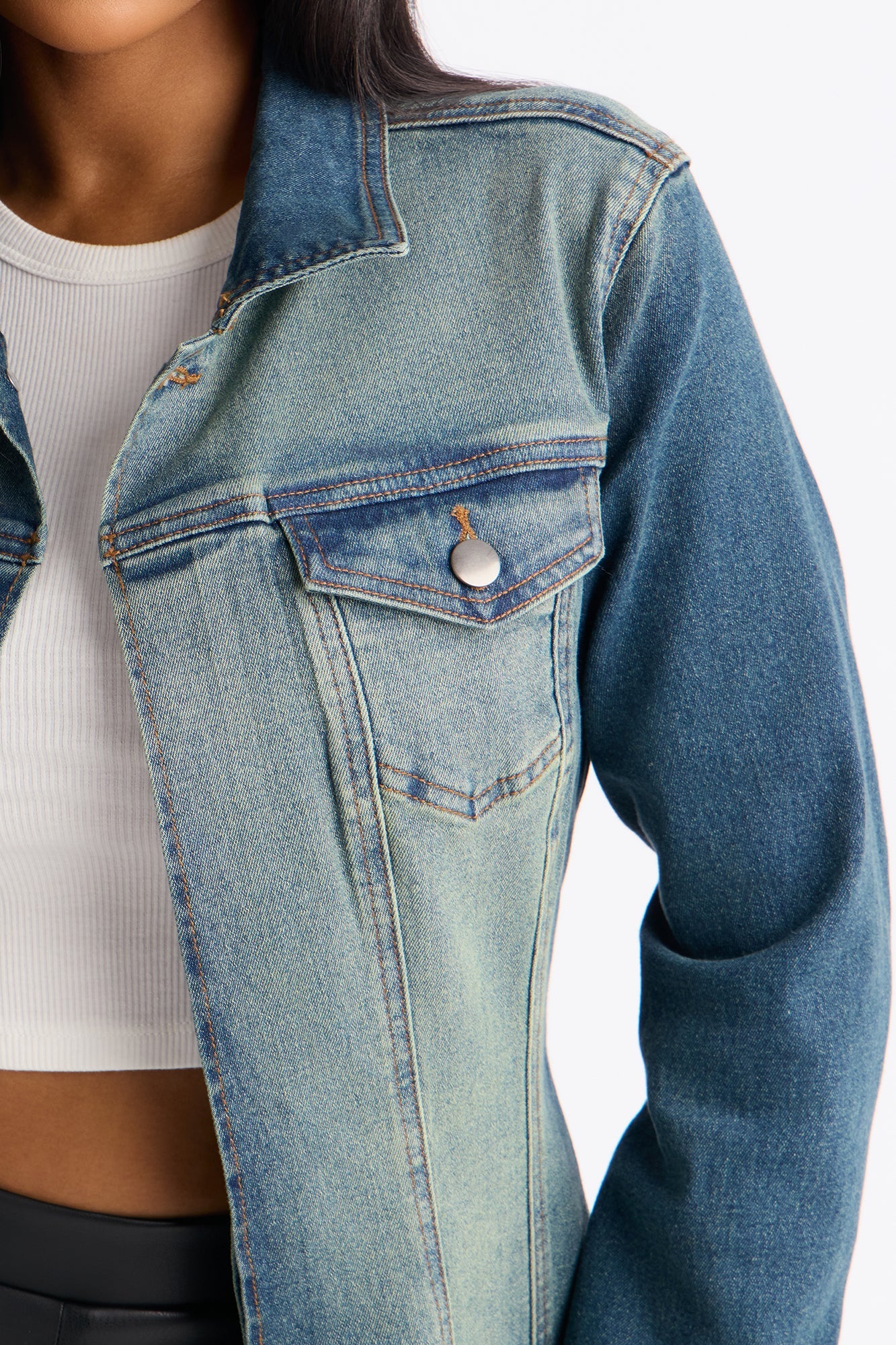 Follow My Lead Denim Trench - Dark Wash