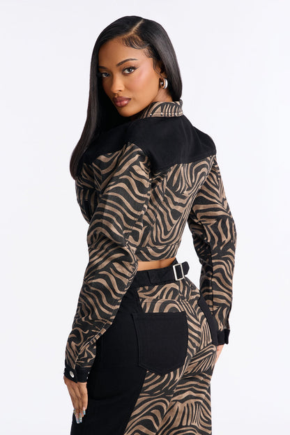 Roam Free Embellished Denim Jacket - Black/combo