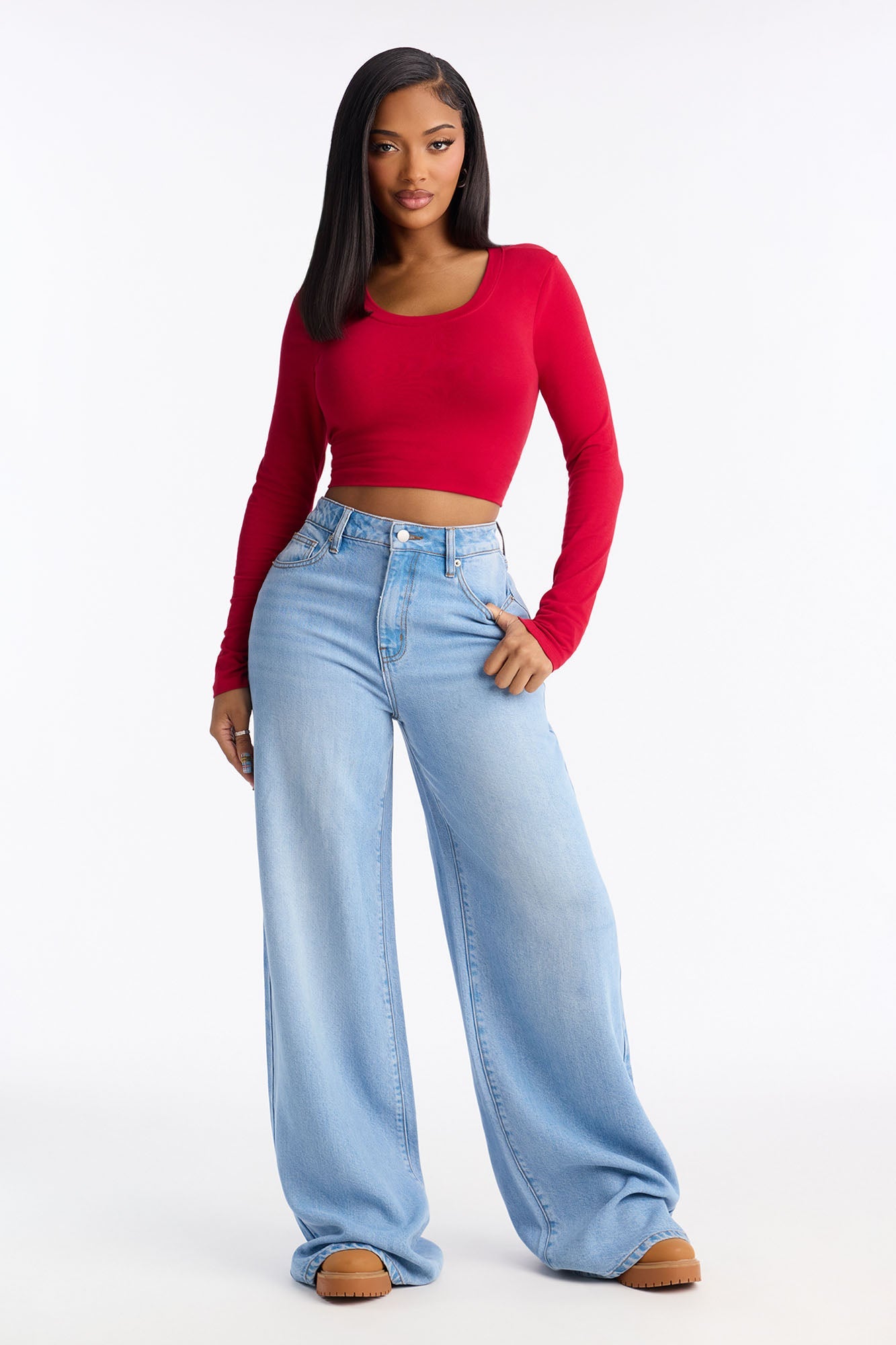 The French Riviera Drapey Denim Jeans - Light Wash
