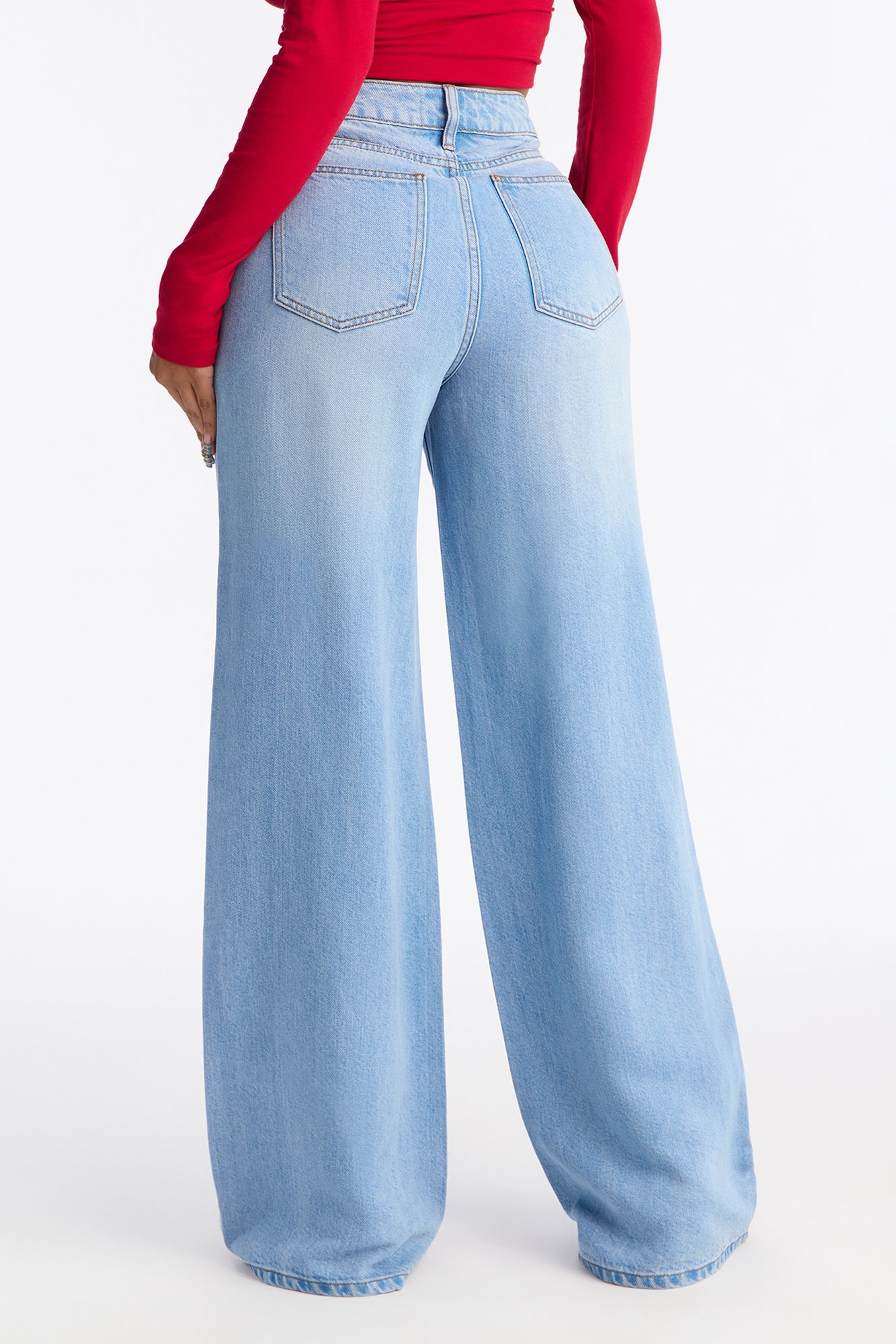 The French Riviera Drapey Denim Jeans - Light Wash