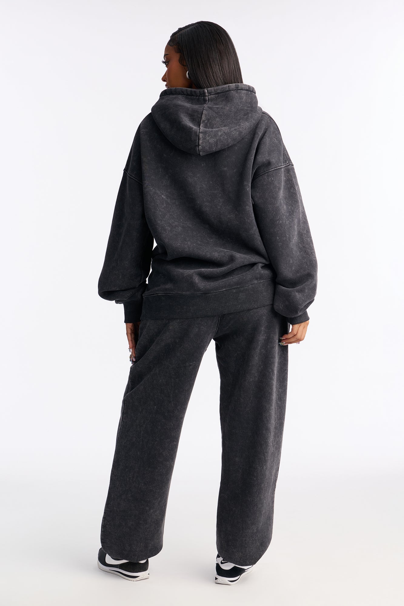 Saint Washed Fleece Hoodie Jogger Pant Set - Charcoal