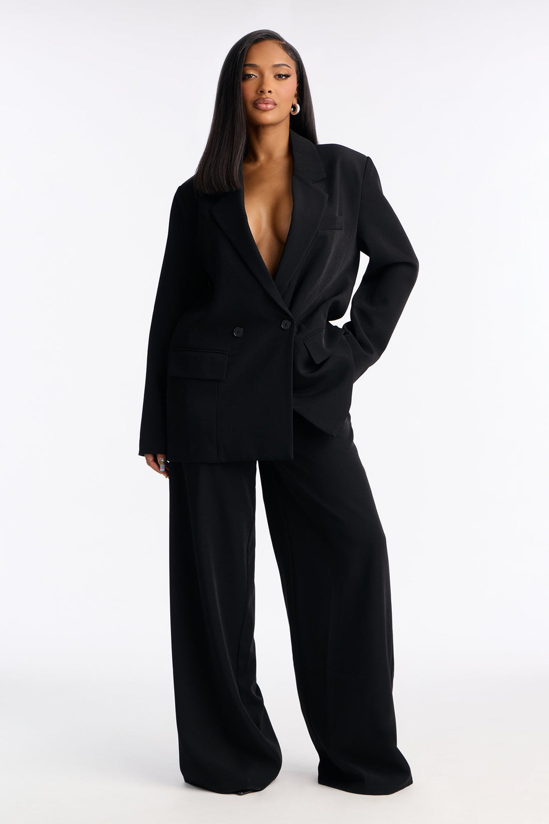 Independent Woman Wide Leg Trouser - Black
