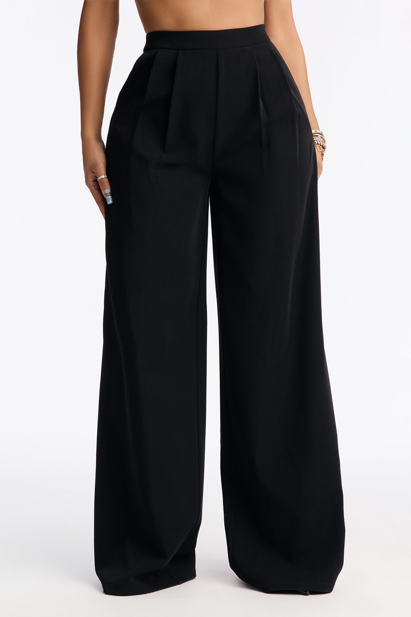 Independent Woman Wide Leg Trouser - Black