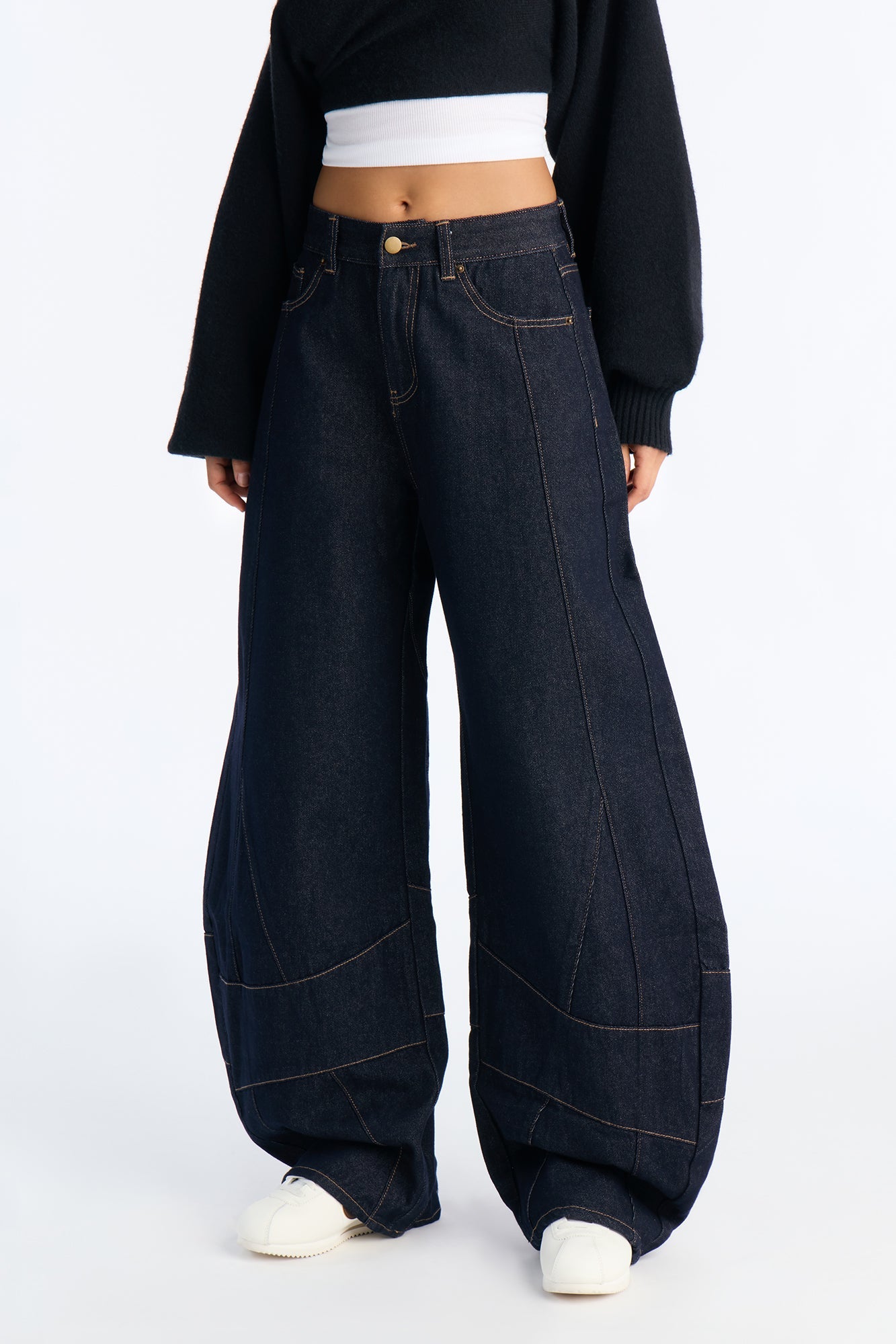 Soho Meet Cute Baggy Non Stretch Jeans - Dark Denim