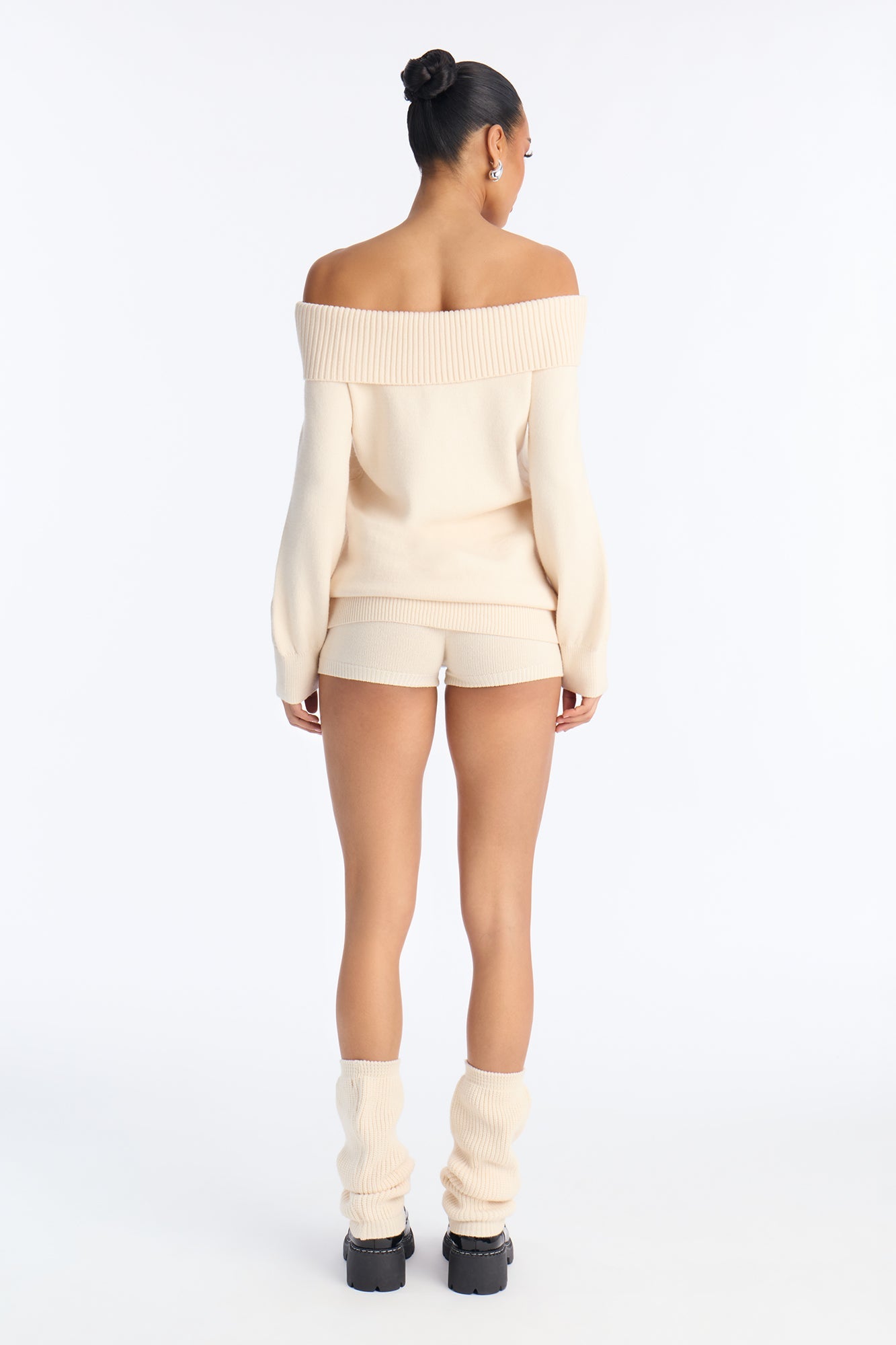 Avery Sweater 3 Piece Short Set - Cream