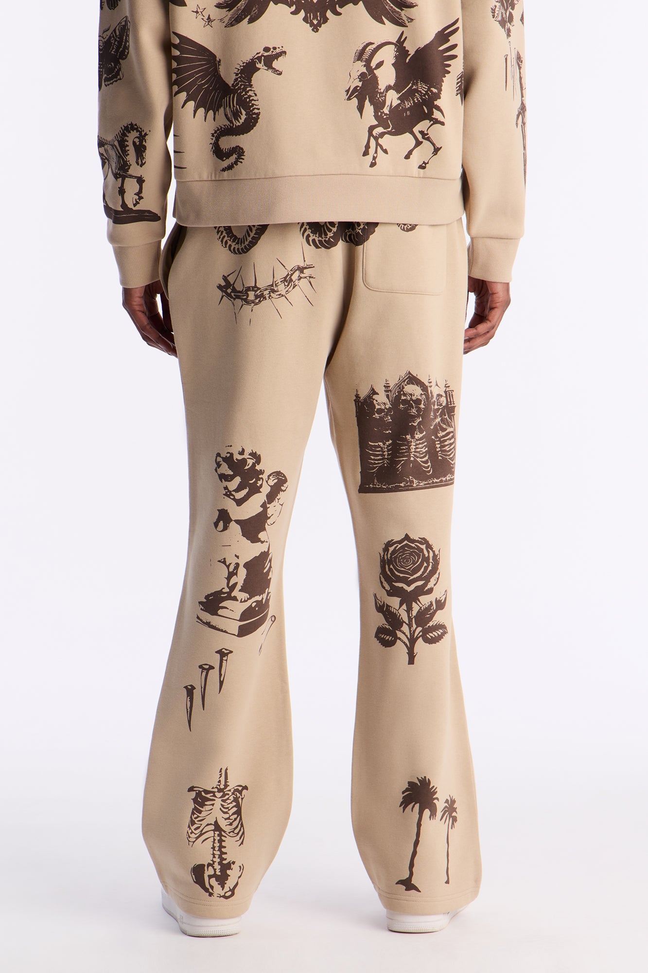 Rogue Culture Skinny Flare Sweatpants - Taupe