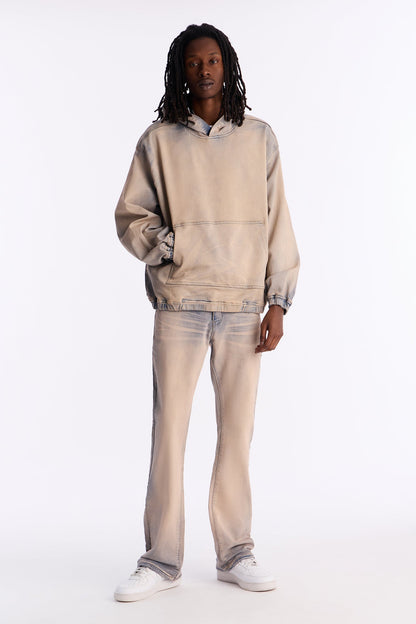 Sun Damage Nova Stretch Pull Over Denim Jacket - Vintage Wash