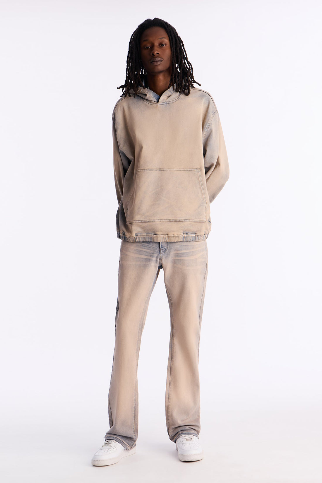 Stacked Skinny Flare Sun Damage Nova Stretch Jean - Vintage Wash
