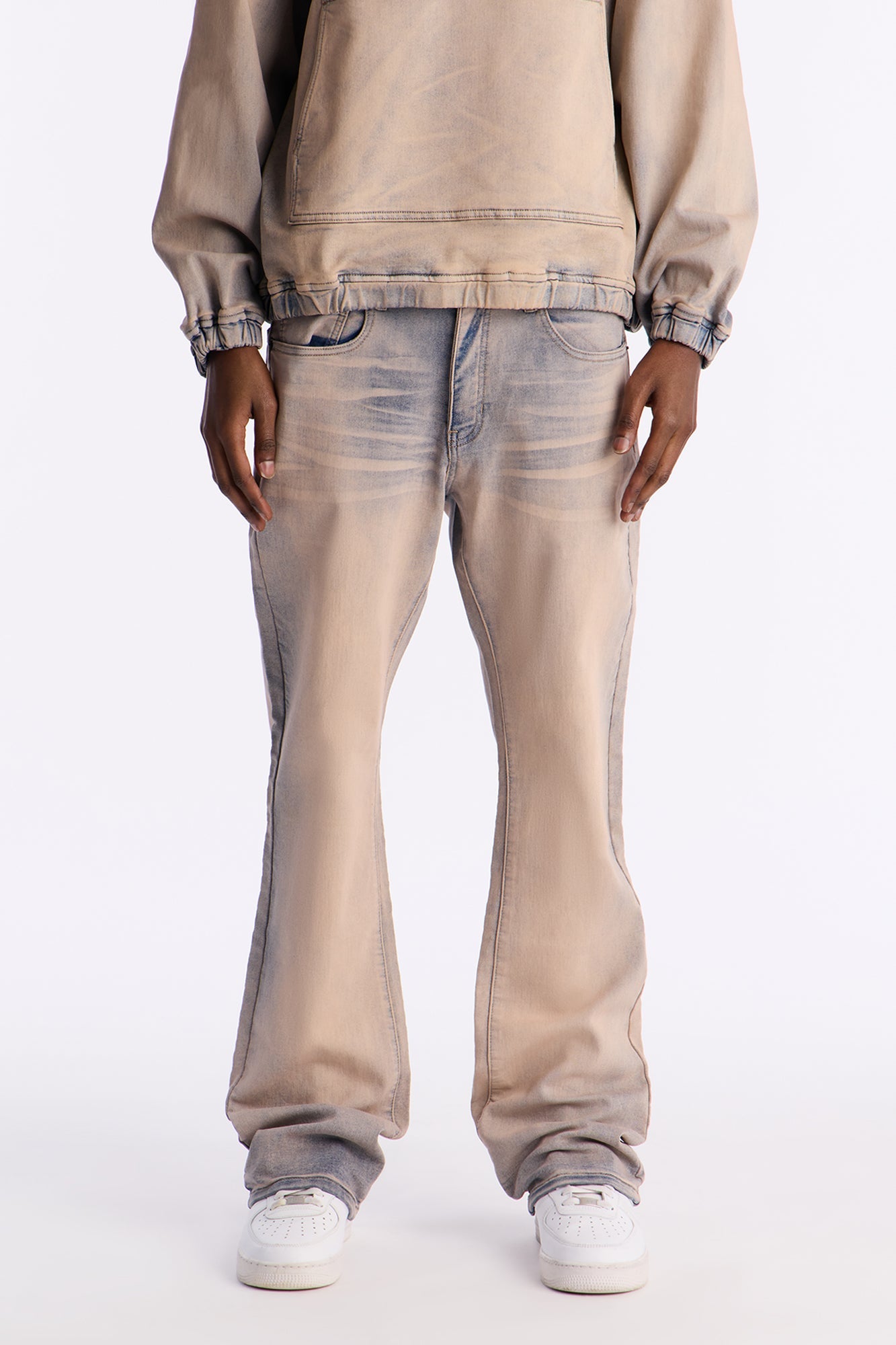 Stacked Skinny Flare Sun Damage Nova Stretch Jean - Vintage Wash