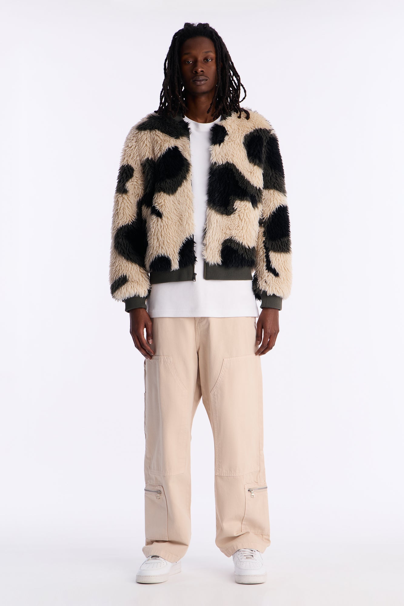 Grunt Faux Fur Camo Bomber Jacket - Camouflage