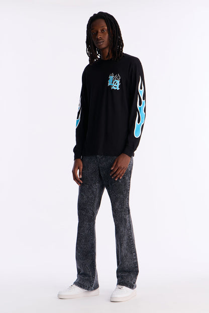 LA Boxy Long Sleeve Tee - Black