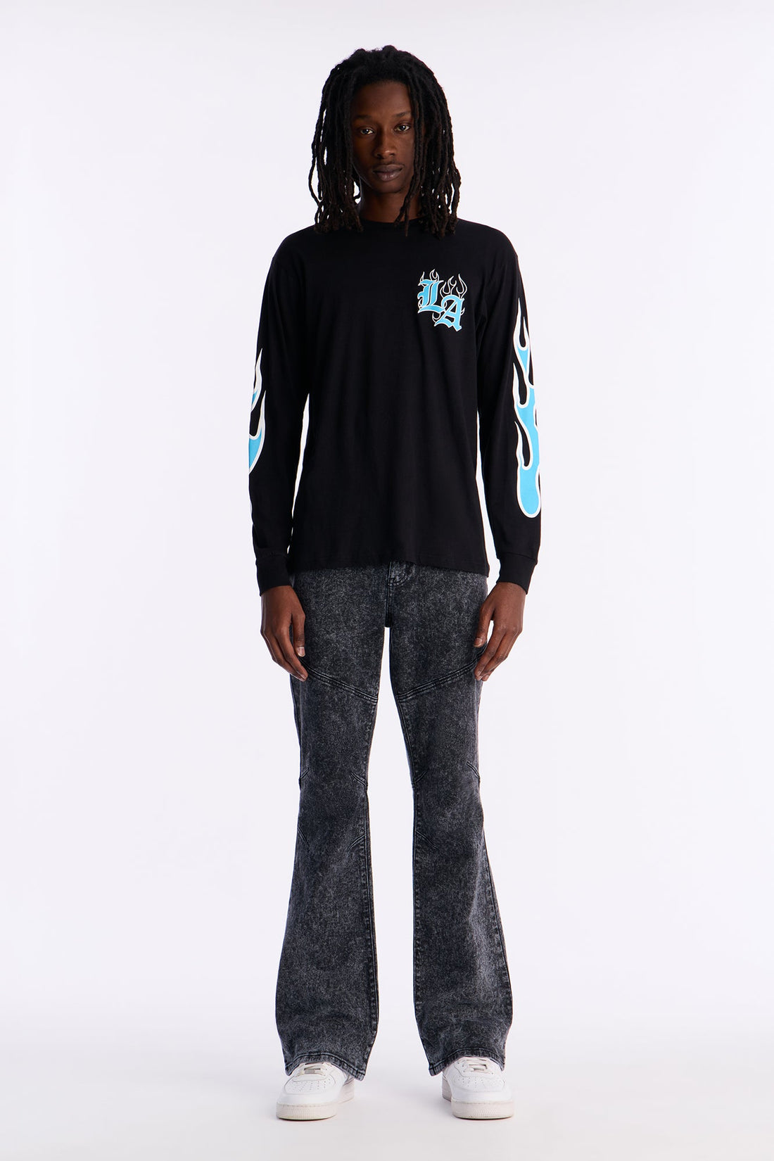 Stacked Skinny Flare Throttle Jean - Black Wash