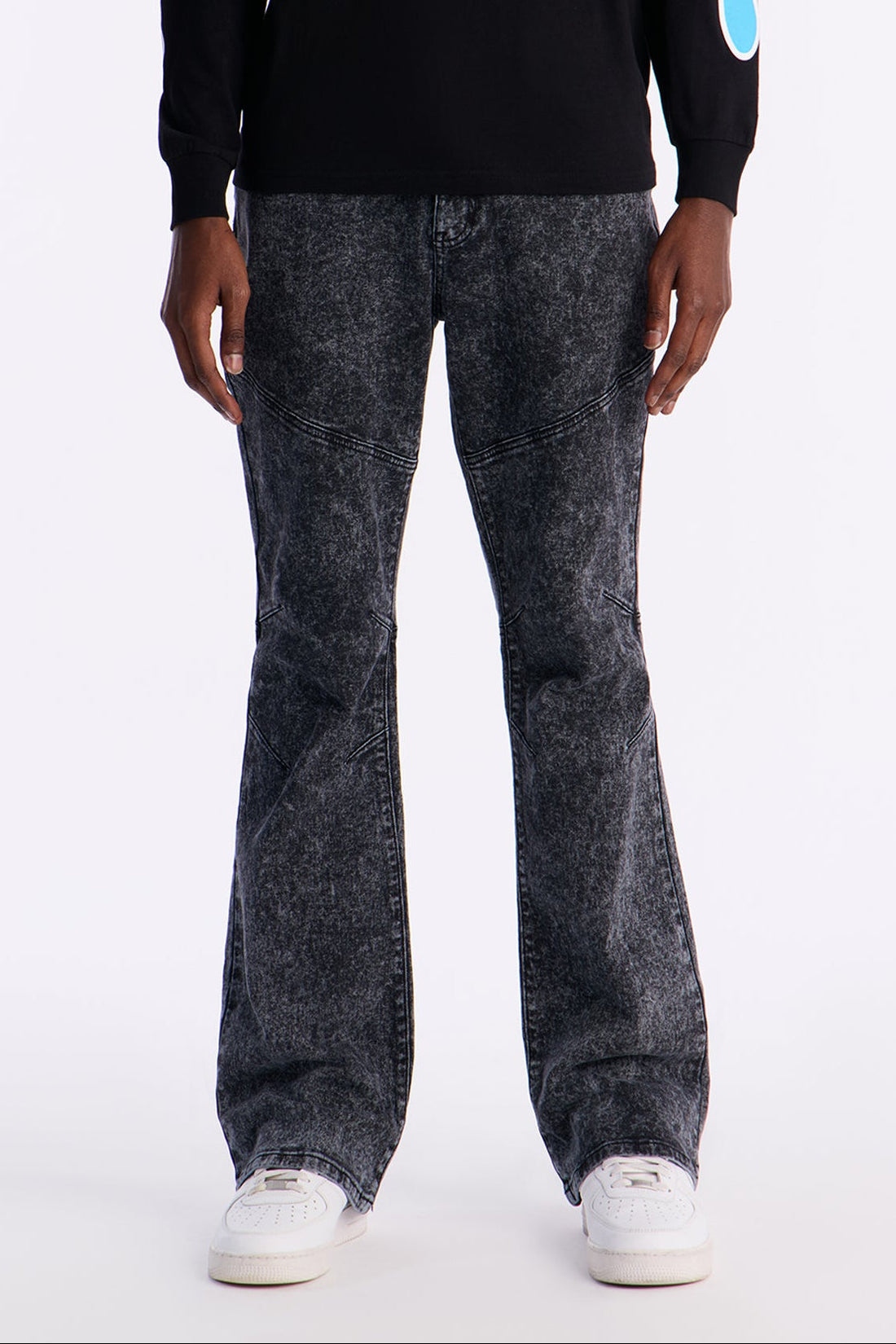 Stacked Skinny Flare Throttle Jean - Black Wash
