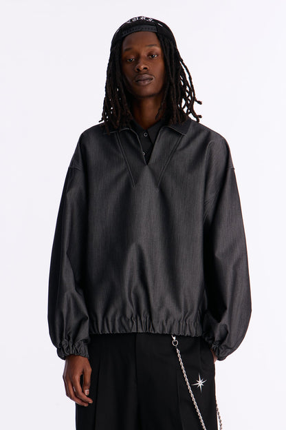 Relaxed Bold Flow Jacket - Charcoal