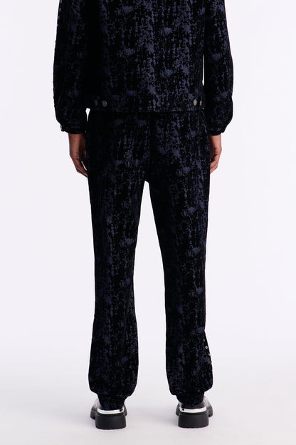 Slim Social Stud Flocked Jean - Indigo