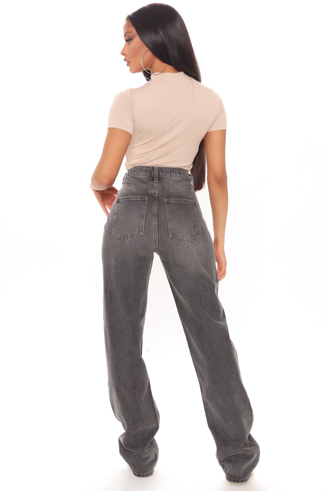 Basic Mock Neck Bodysuit - Taupe