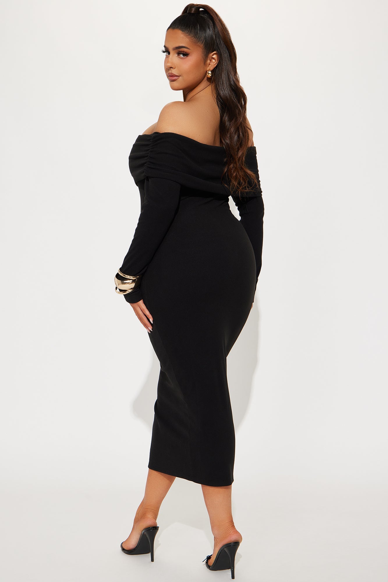 True Masterpiece Ribbed Midi Dress - Black