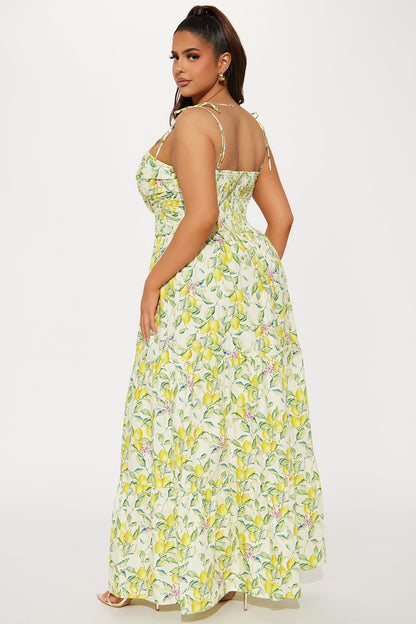 Life Gives You Lemons Maxi Dress - Yellow/combo