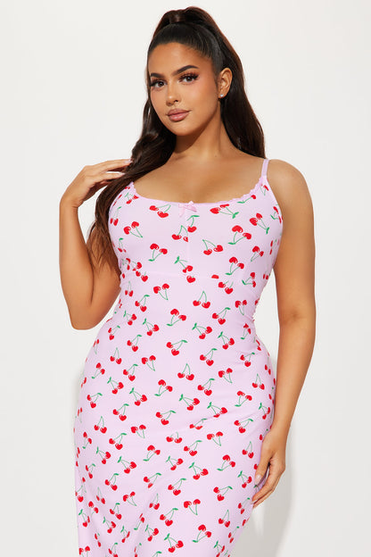 Sweetest Love Maxi PJ Sleep Dress - Pink/combo