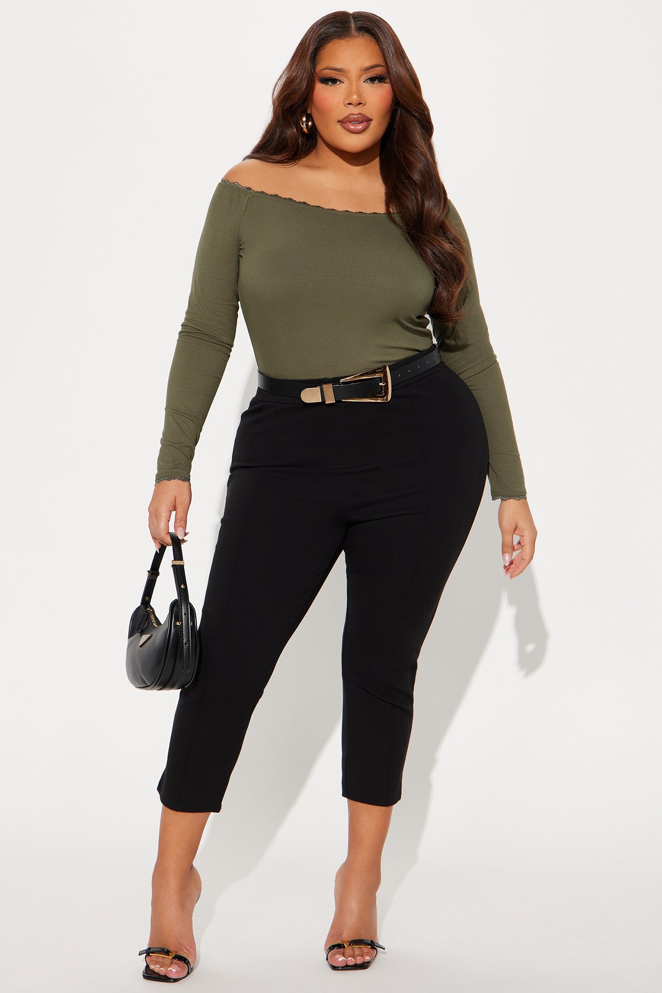 Daniella Pintuck Ponte Capri Legging - Black