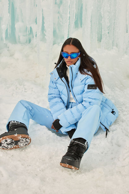Grab My Skis Puffer Jacket - Light Blue