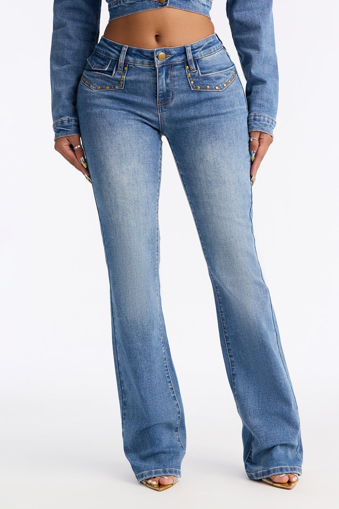 At Dusk Studded Bootcut Jeans - Dark Wash