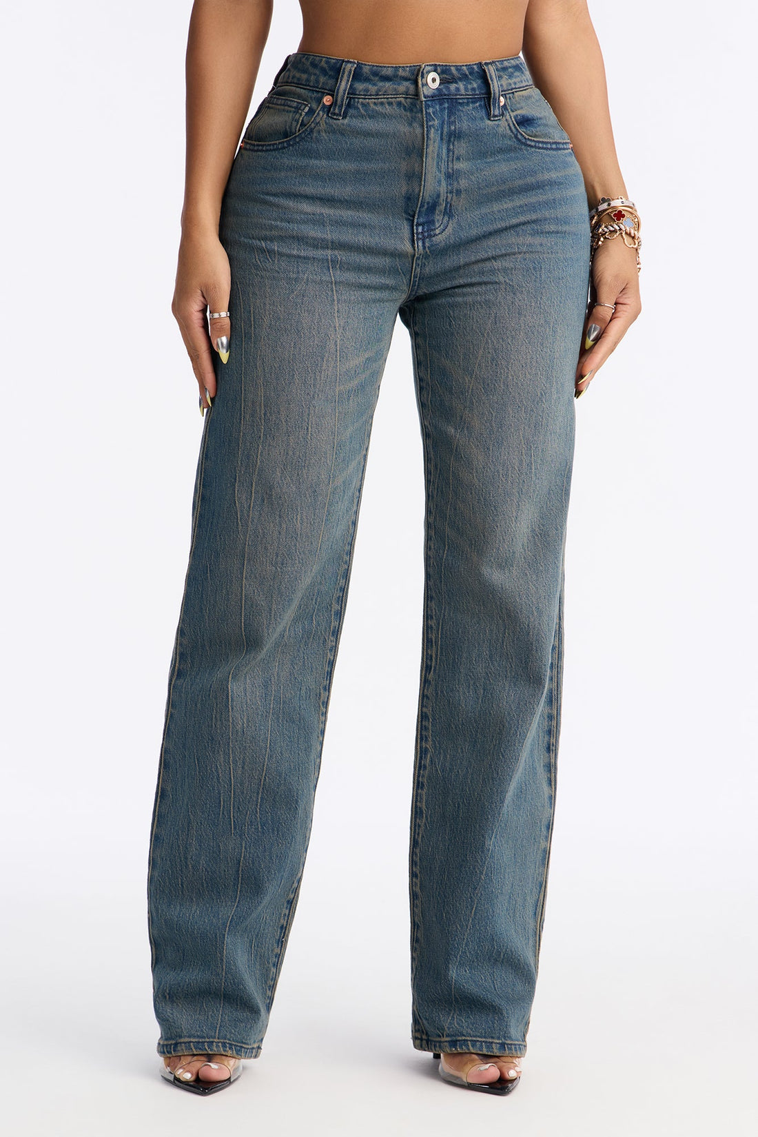 Look Around Straight Leg Jeans - Dark Wash