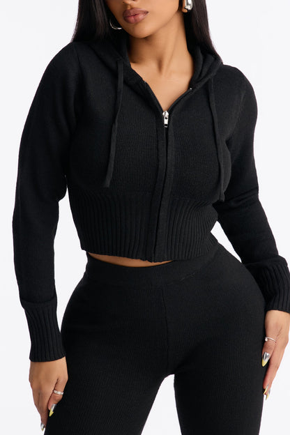 CozyCash Sweater Pant Set - Black