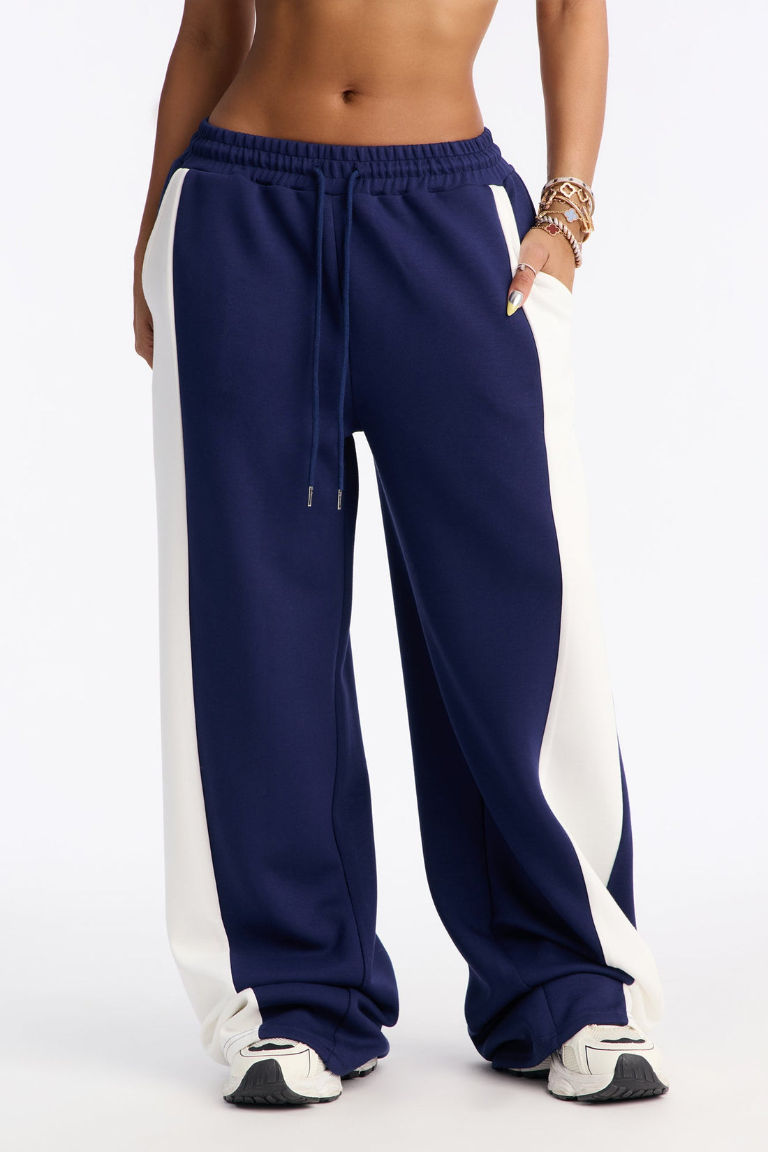 New Season Wide Leg Sweatpants - Navy