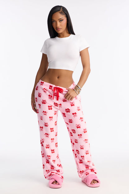 Very Cherry Plush PJ Pants - Pink/combo