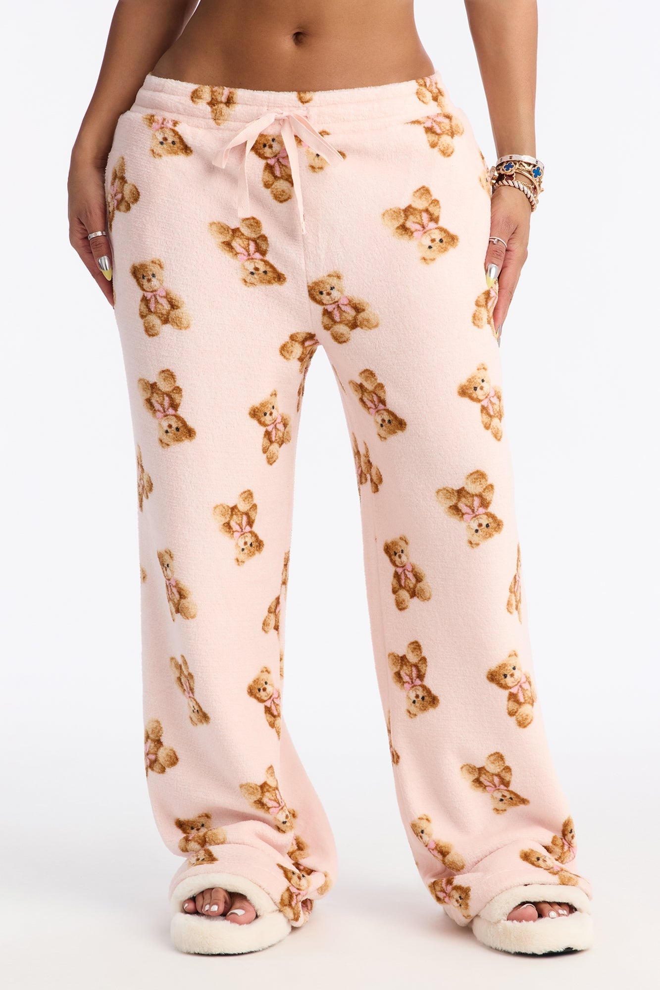 Bear Hugs Plush PJ Pants - Blush
