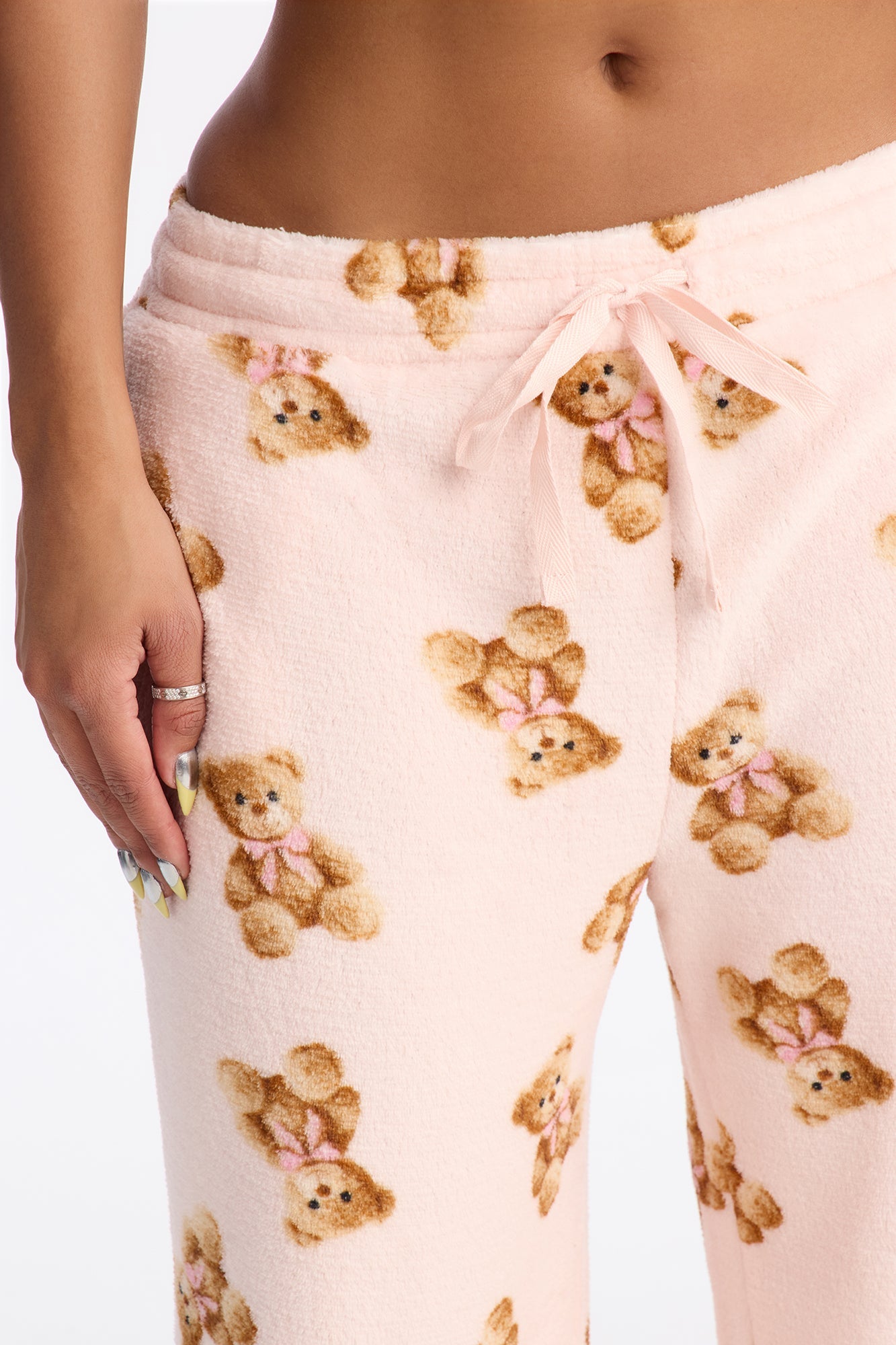Bear Hugs Plush PJ Pants - Blush